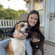 Kaitlyn Miesler, professional pet sitter on Spokane's South Hill, with two dogs