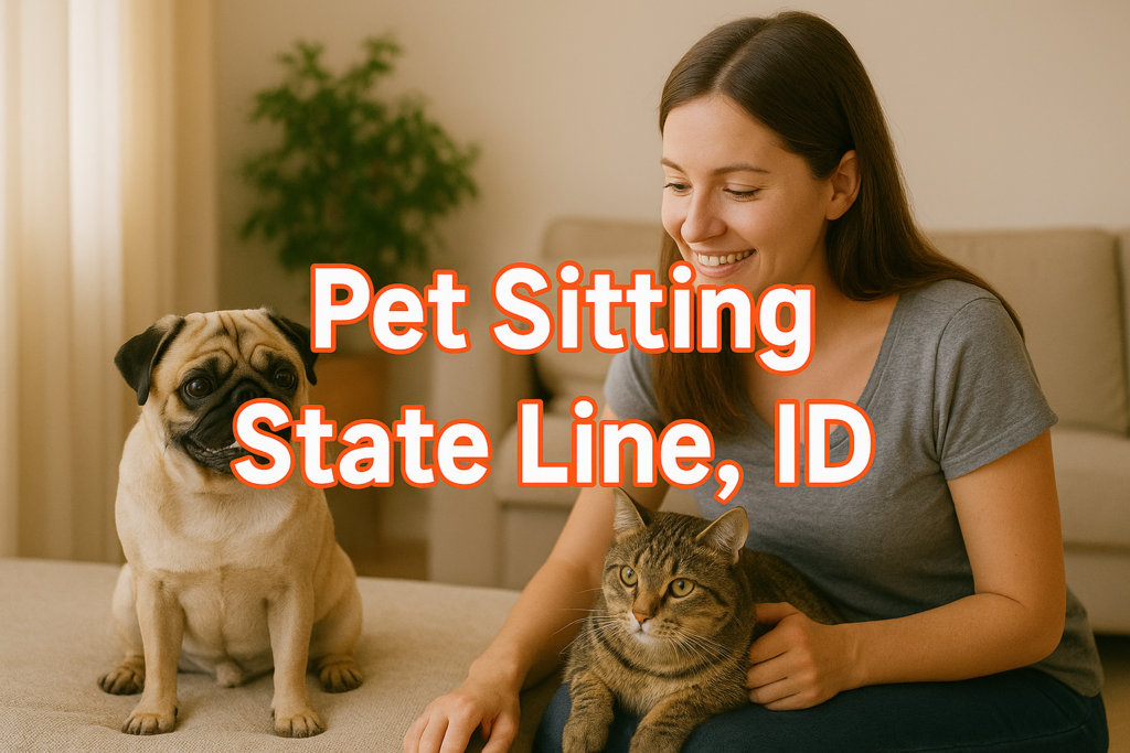 woman pet sitting a dog and cat in State Line, ID