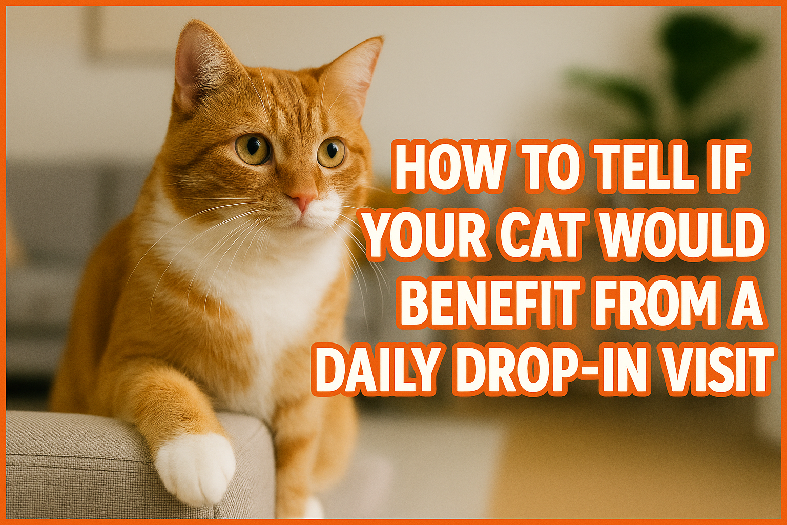 orange cat waiting for a pet sitter