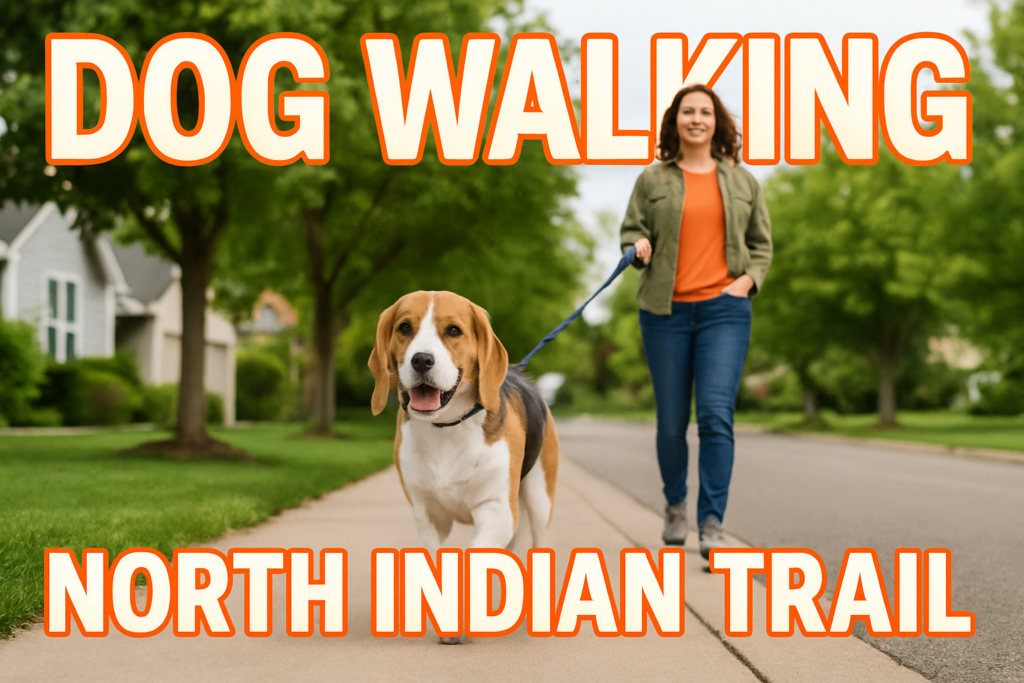 woman walking a dog in North Indian Trail