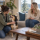 Professional pet sitter meeting with a Spokane pet owner and their dog and cat